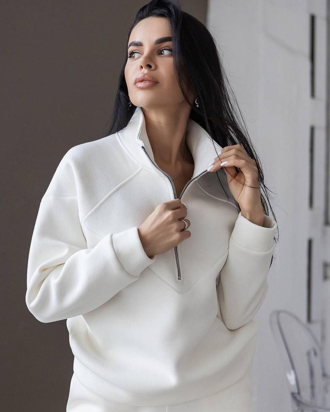 Fermuarlı bluz ve pantolon ile Jay sweatshirt seti