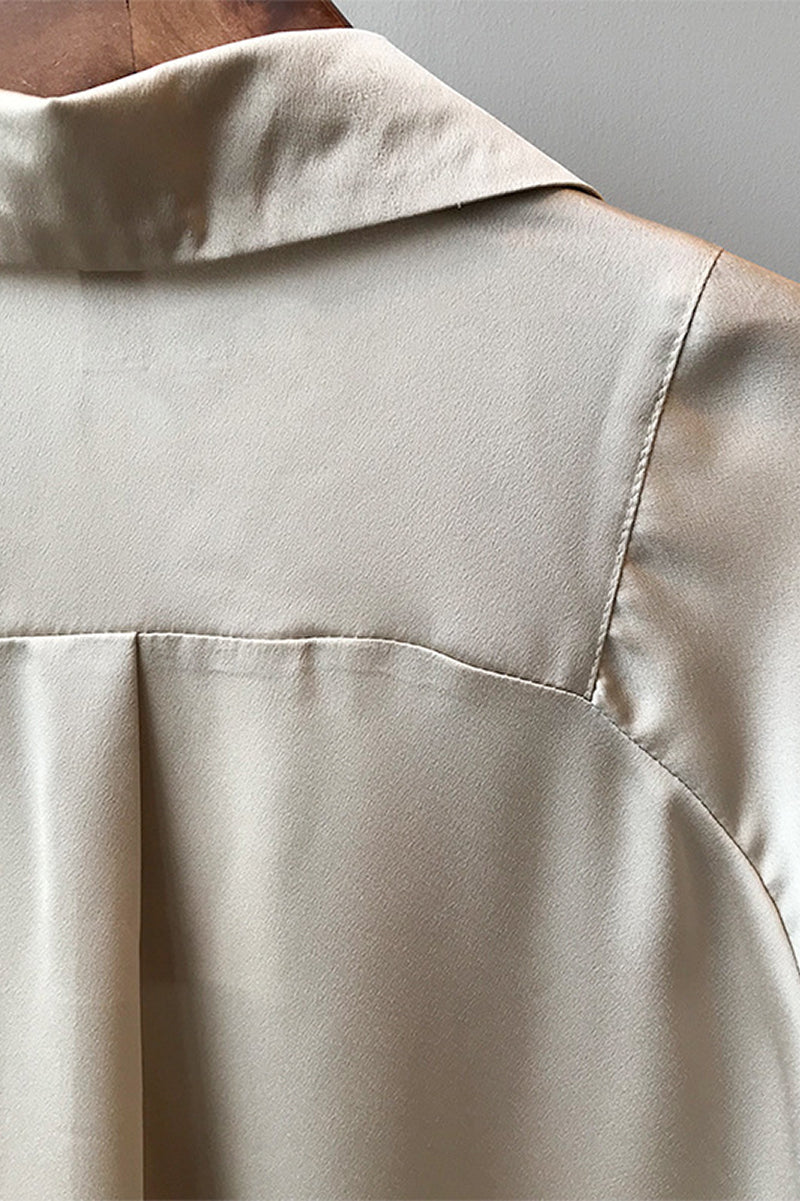 Uzun kollu saten bluz