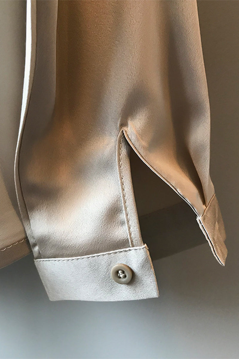 Uzun kollu saten bluz