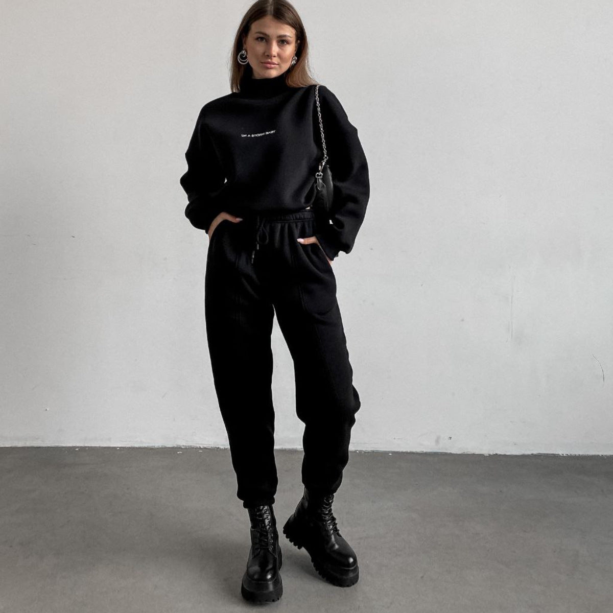 Fırtına bebek kapüşonlu takımı