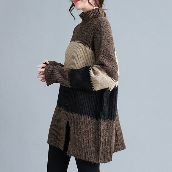 Renk bloklu oversize triko bluz