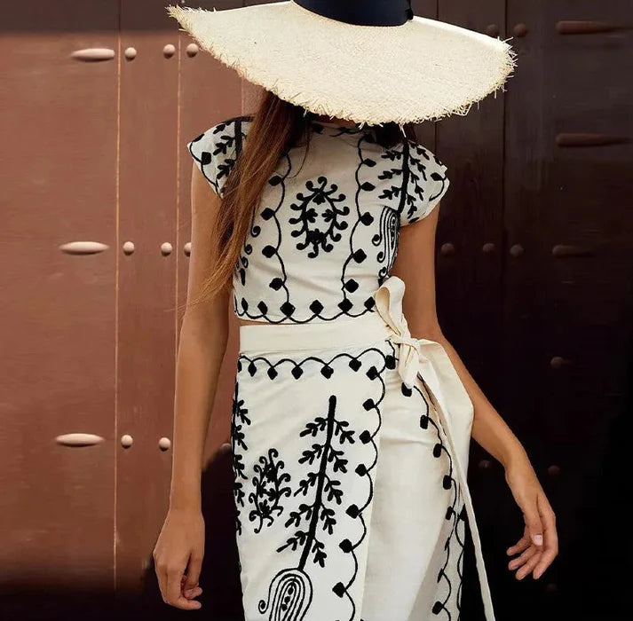 Violet | Uçuşan üst ve uzun etek takımı