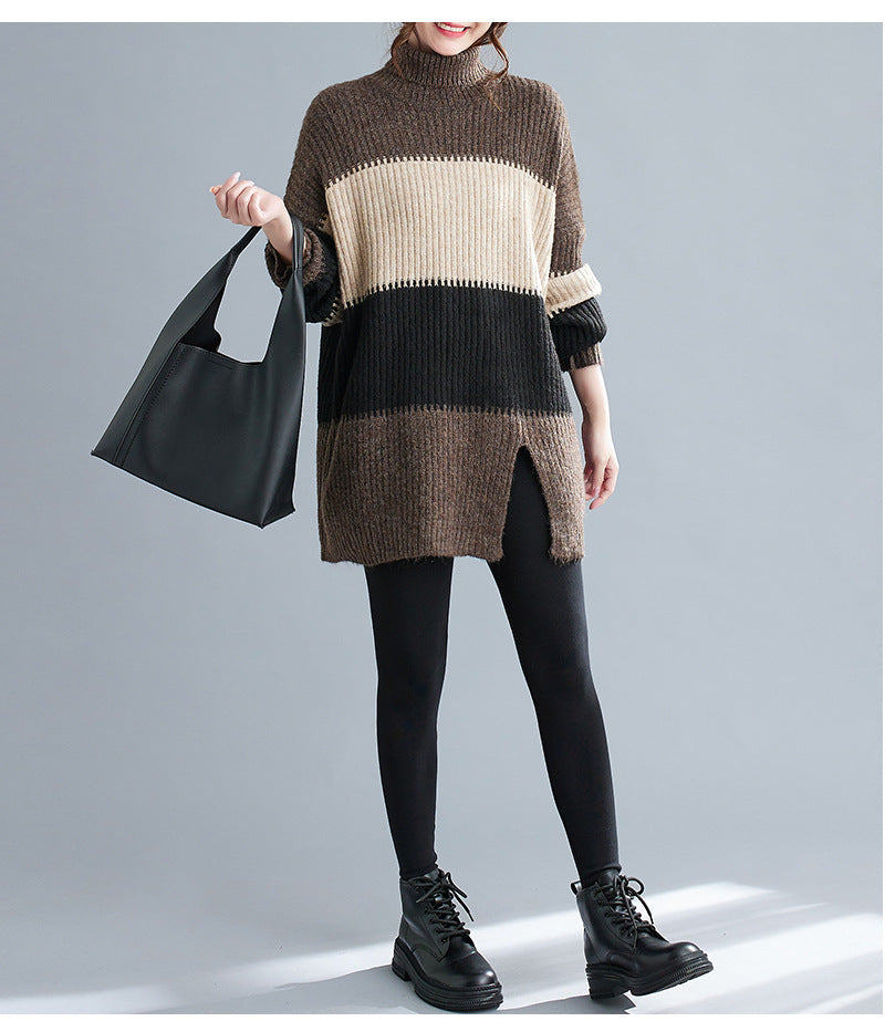 Renk bloklu oversize triko bluz