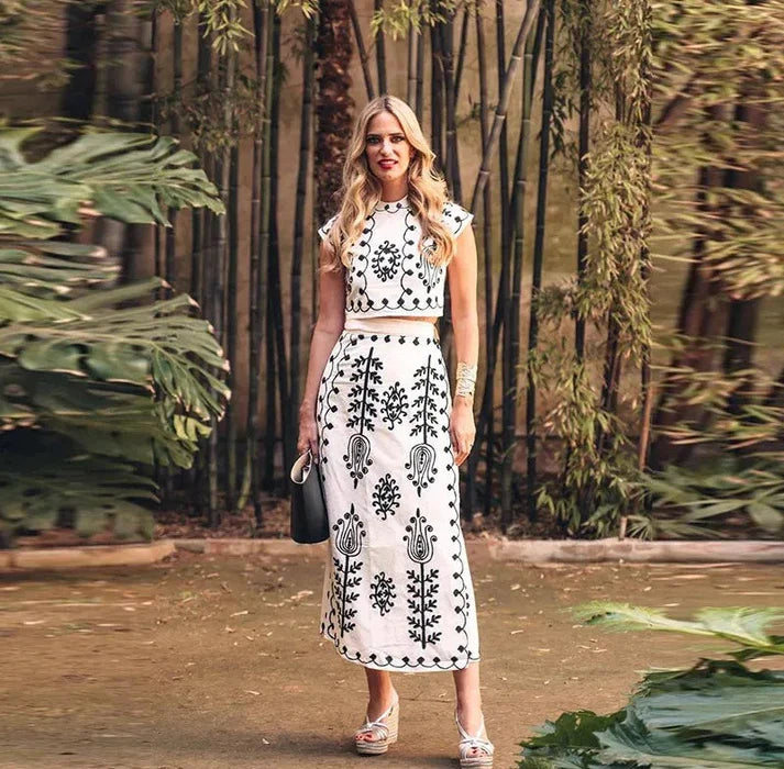 Violet | Uçuşan üst ve uzun etek takımı