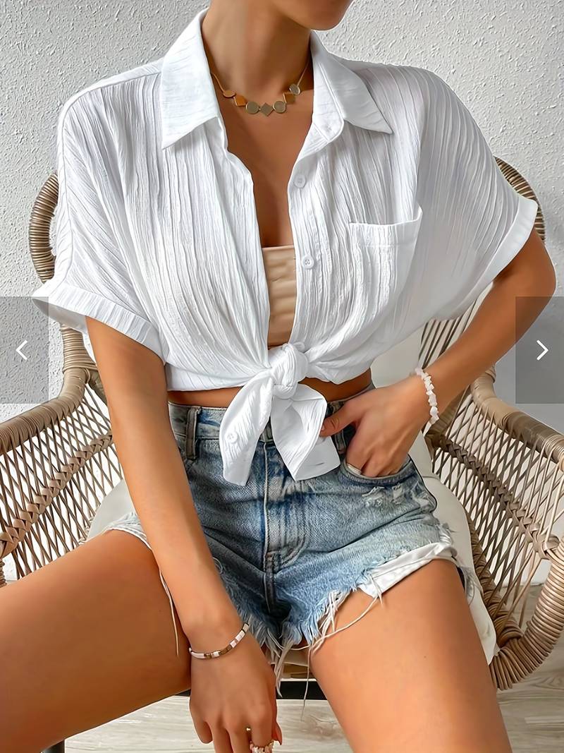 Yaz için Rahat Gevşek Hazel Gömlek