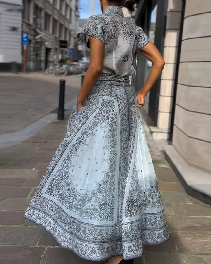 Impera Desenli Bluz ve Etek Seti