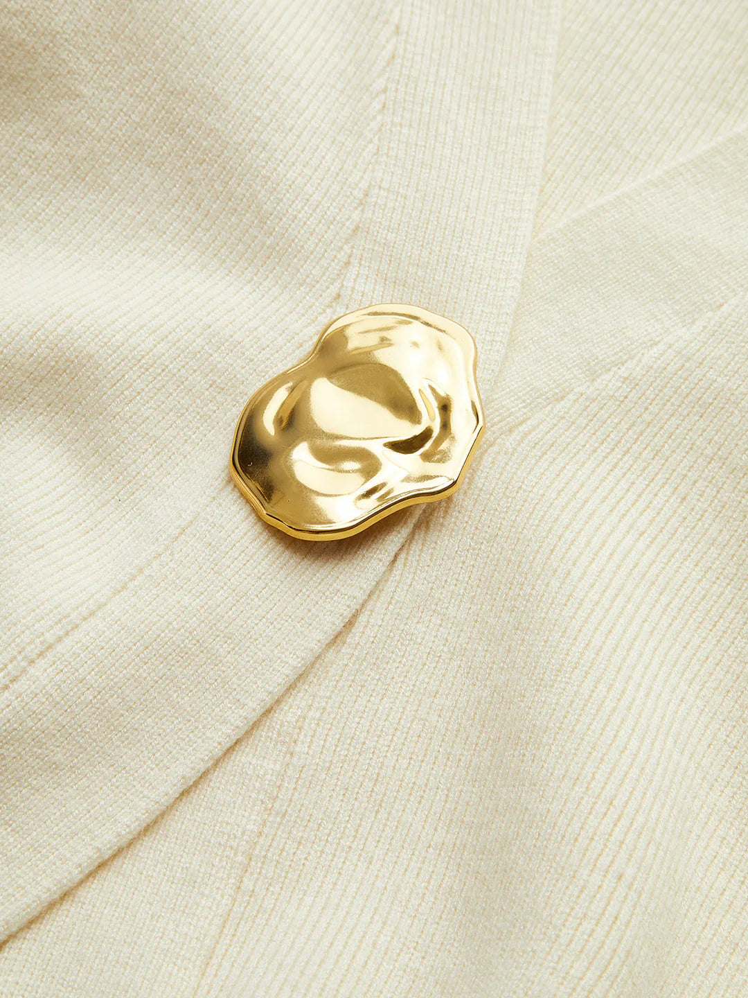 Maria | Düz altın düğmeli hırka