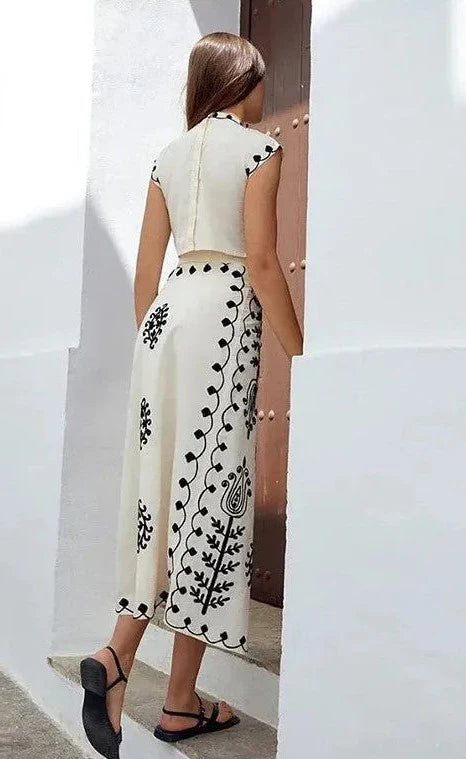 Violet | Uçuşan üst ve uzun etek takımı