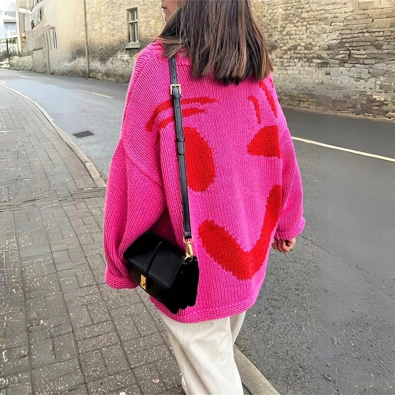 büyük beden kalın örgü gülümseyen bluz