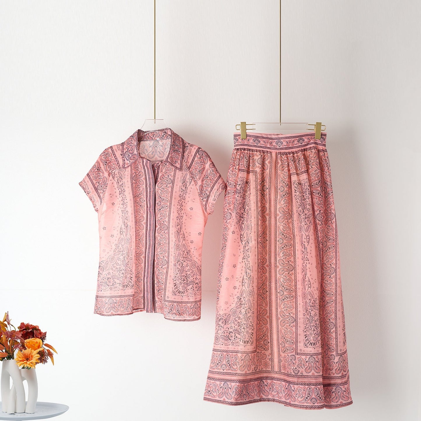 Impera Desenli Bluz ve Etek Seti