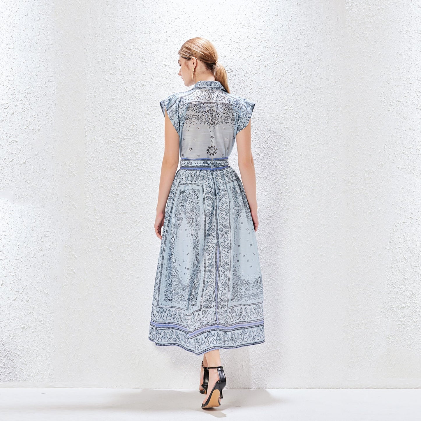 Impera Desenli Bluz ve Etek Seti